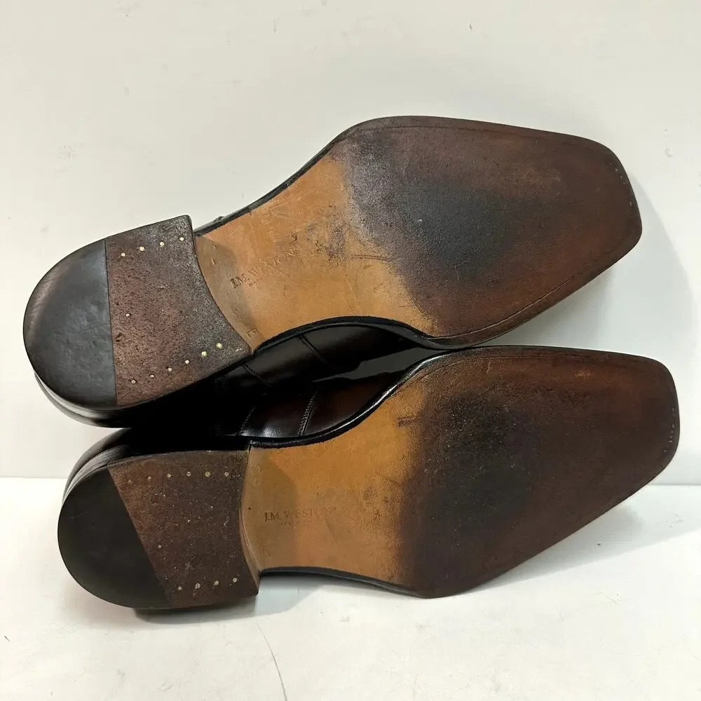 EUC J.M. Weston Beauborg Single Monk Strap Cap Toe Derby France UK 6.5 US 7.5